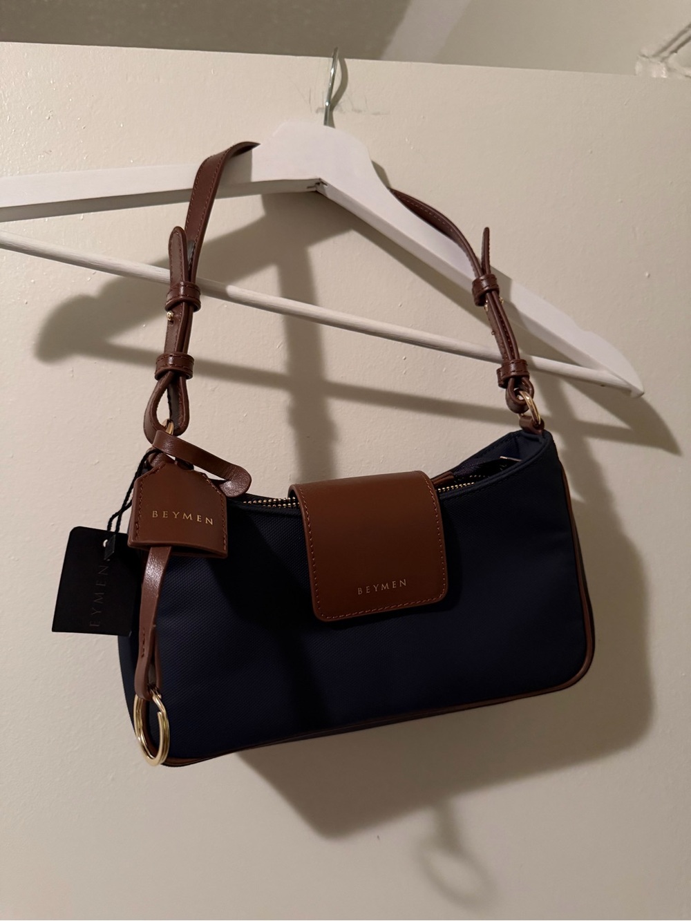 Beymen Navy Brown Shoulder Bag New With Tags